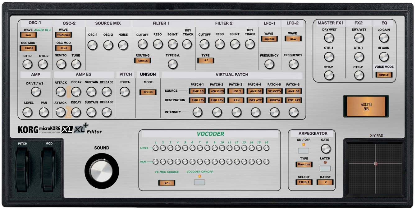Momoから「Korg MicroKorg XL VST/AU エディタ」がリリース Momoから「Korg MicroKorg XL VST/AU エディタ」がリリース