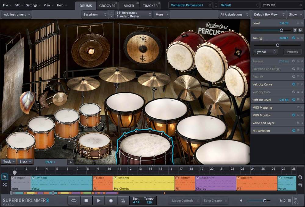 Superior Drummer 3用オーケストラパーカッション拡張音源、Toontrack