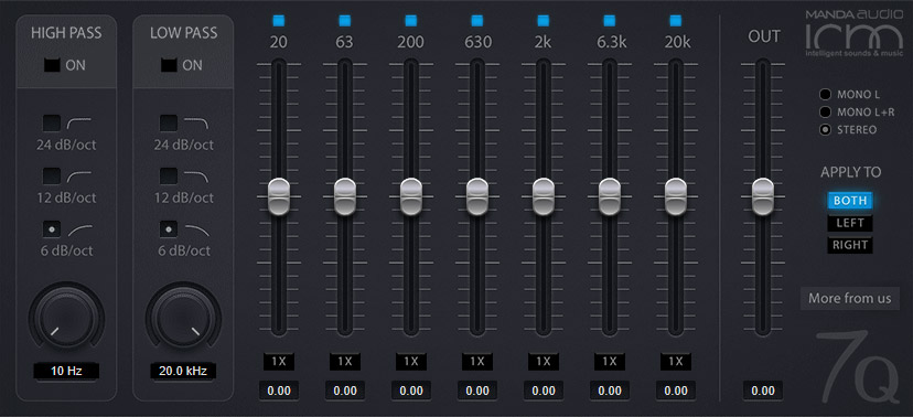 無料】7バンドグラフィックイコライザー、Manda Audio「7Q」無償配布