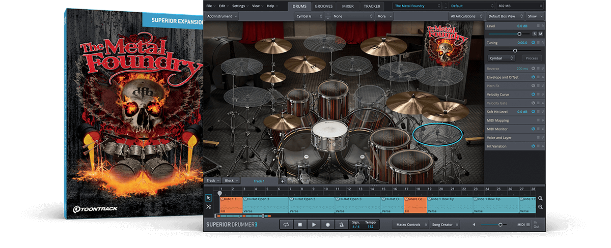 ヘヴィメタルに特化したSuperior Drummer用拡張音源、Toontrack