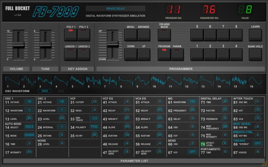 無料】KORGのデジタルシンセサイザーDW-6000/DW-8000をシミュレート