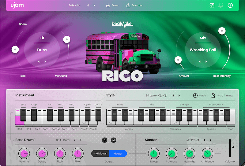 レゲトンのリズムを作るのに必要な全てが入った、UJAM レゲトンのリズムを作るのに必要な全てが入った、UJAM