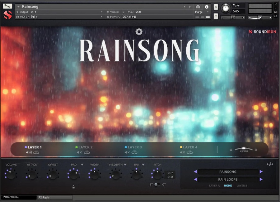無料】様々な”雨の音”を収録したライブラリ、Soundiron