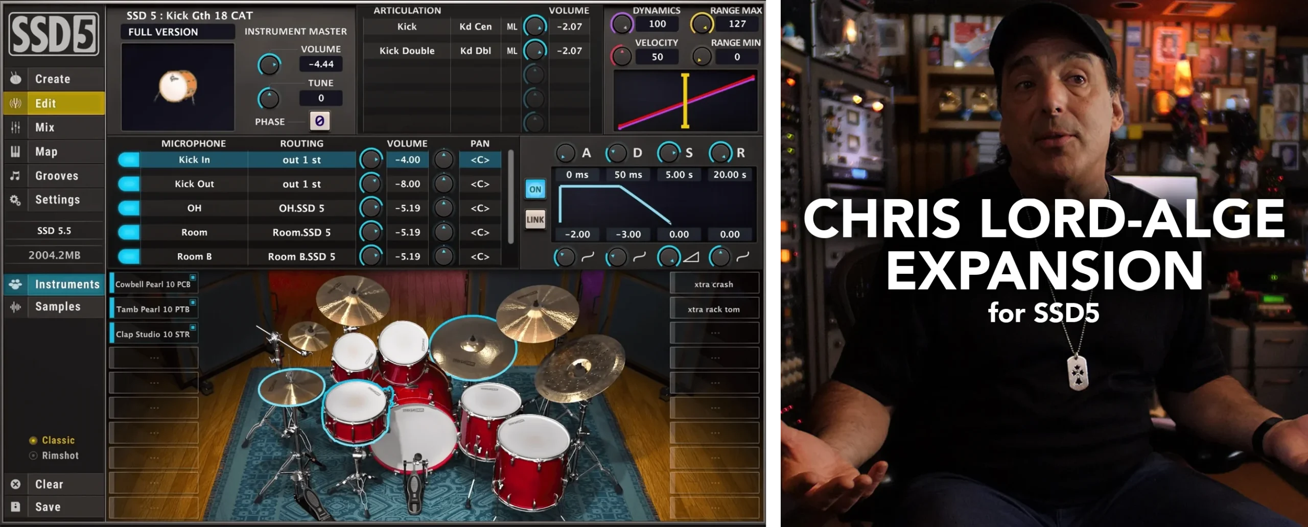 あらゆるスタイルの伝説的ドラムキット、アーティスト・モデルを多数収録したバーチャルドラム音源、Steven Slate Drums「SSD5.5」を購入すると「CLA  Expansion」を無償提供！ | Computer Music Japan