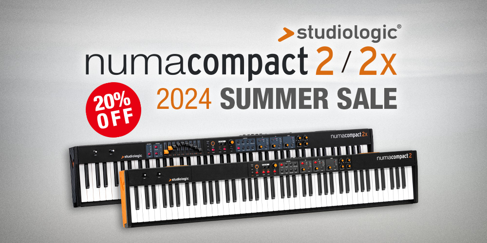 MIDIコントロールにも便利なスピーカー内蔵の軽量ステージキーボード、Studiologic「Numa Compact 2 / 2X」が20%OFF！  | Computer Music Japan