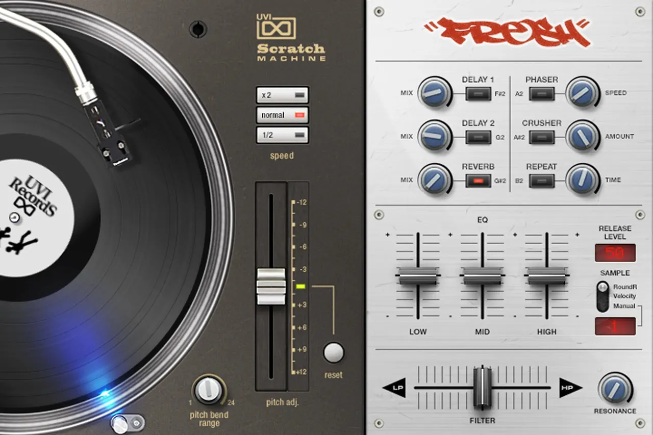 表現力豊かで中毒性の高い本物のレコードサウンドを収録したスクラッチマシン、UVI「ScratchMachine」が51%OFF ...