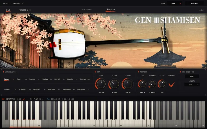 【ブラックフライデーセール】13弦と17弦をMODELで切り替えて演奏可能な琴音源、TAKUMI Audio Plugins「GEN lllllllllllll KOTO」リリース！
